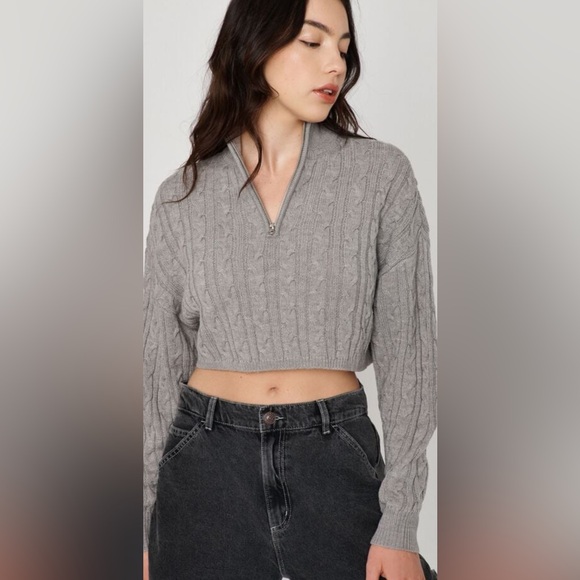 Garage Sierra Half Zip Sweater in Grey - Picture 2 of 5